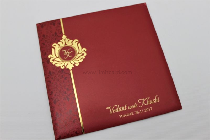 Hot Red Floral Design Invitation Card