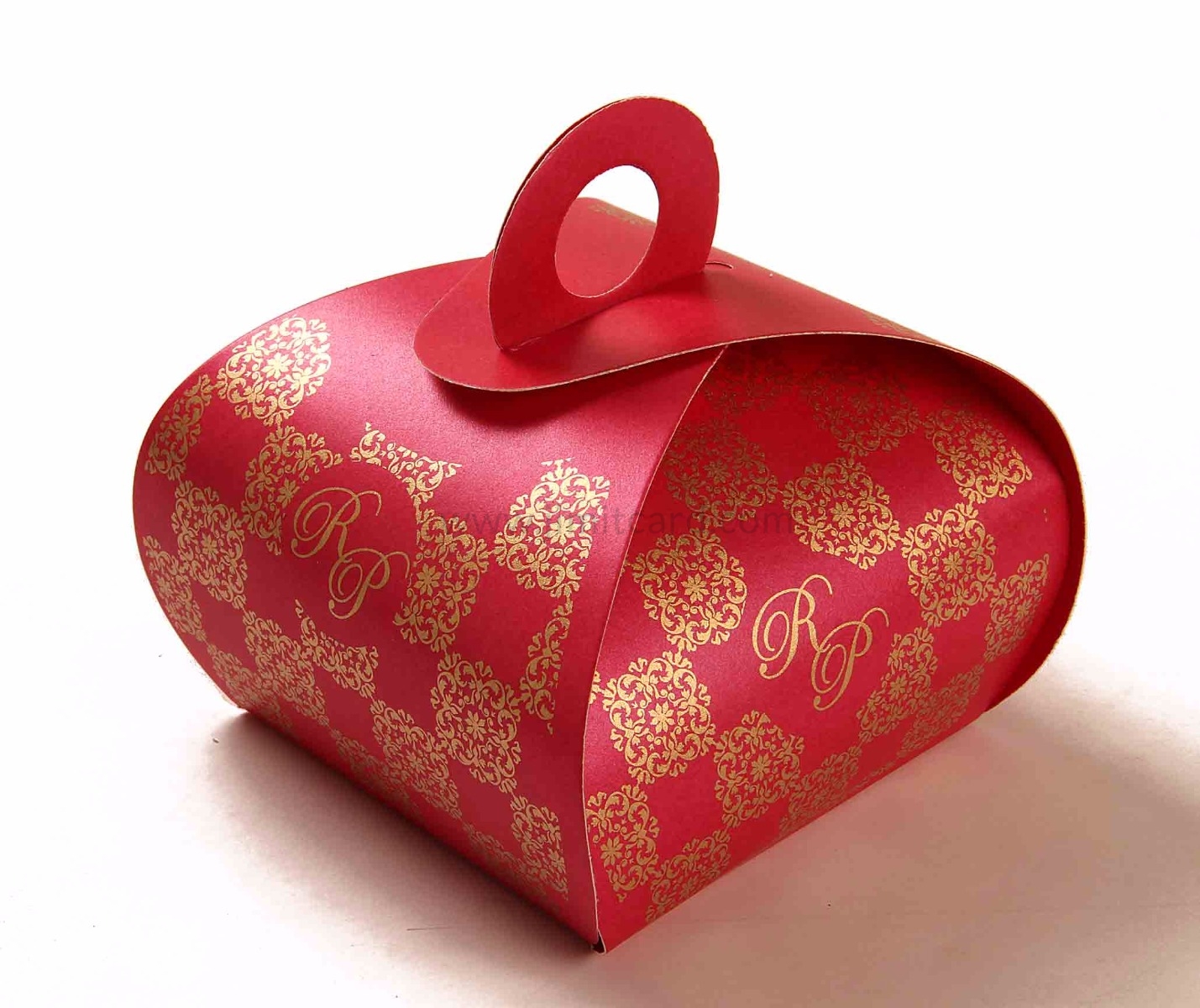 Roll top party Favor Box in Pink Color with a holder