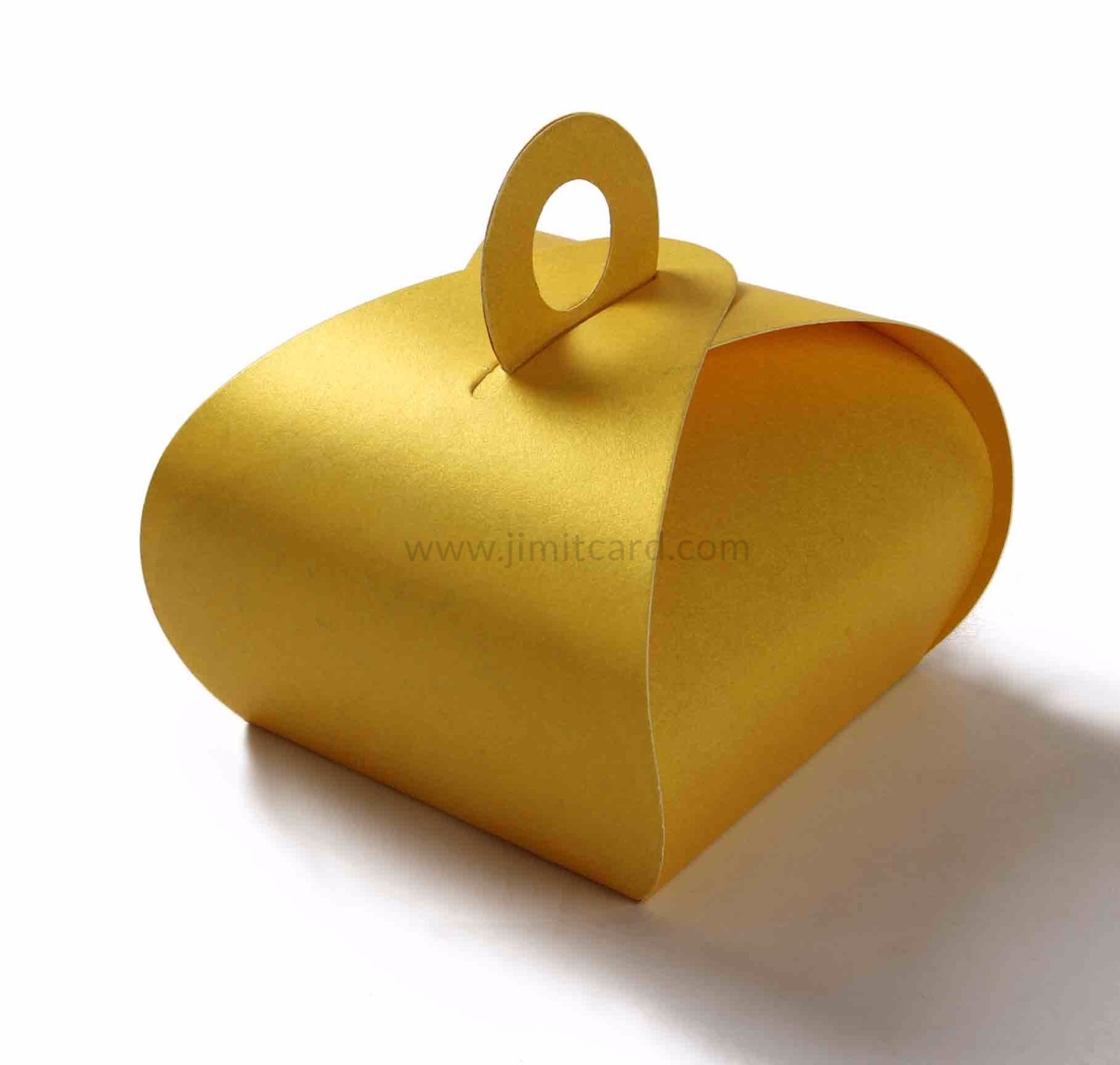 Roll top party Favor Box in Yellow Color with a holder