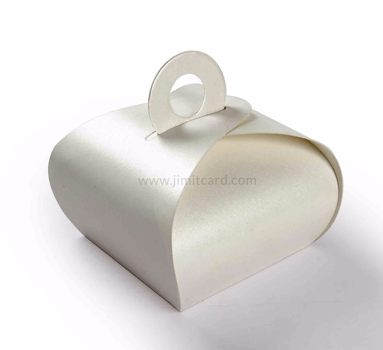 Roll top party Favor Box in White Color with a holder