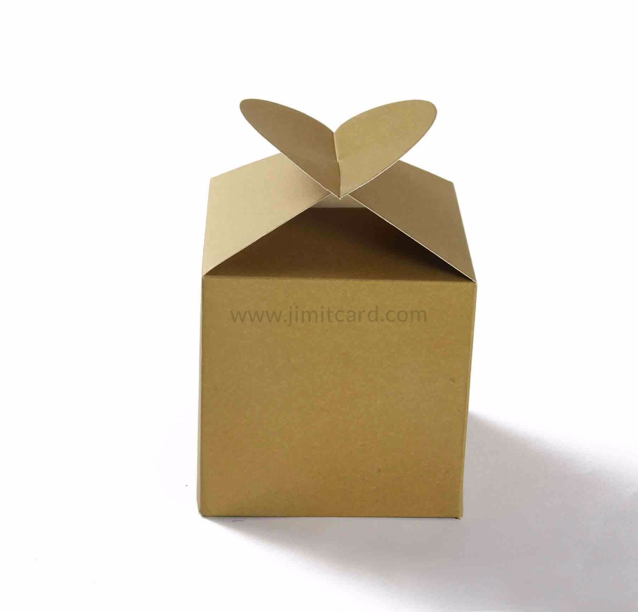Square Wedding Party Favor Box in Golden Color with a Holder
