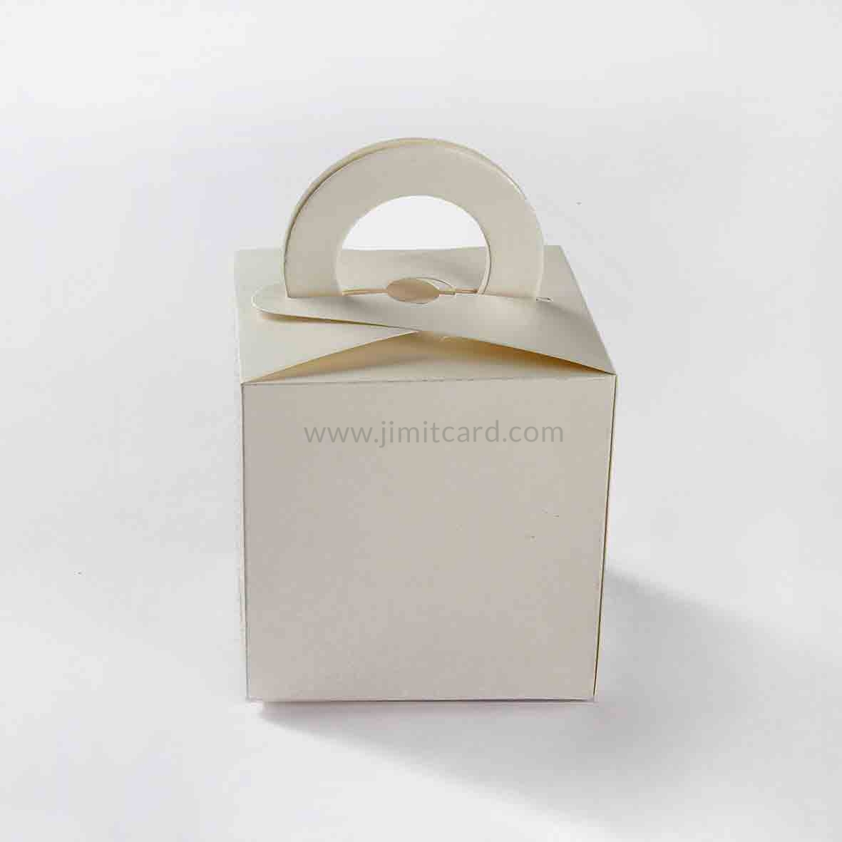Square Wedding Party Favor Box in White Color with a Holder