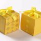 Bow Top Cube Favor Box No 5 - Yellow -0