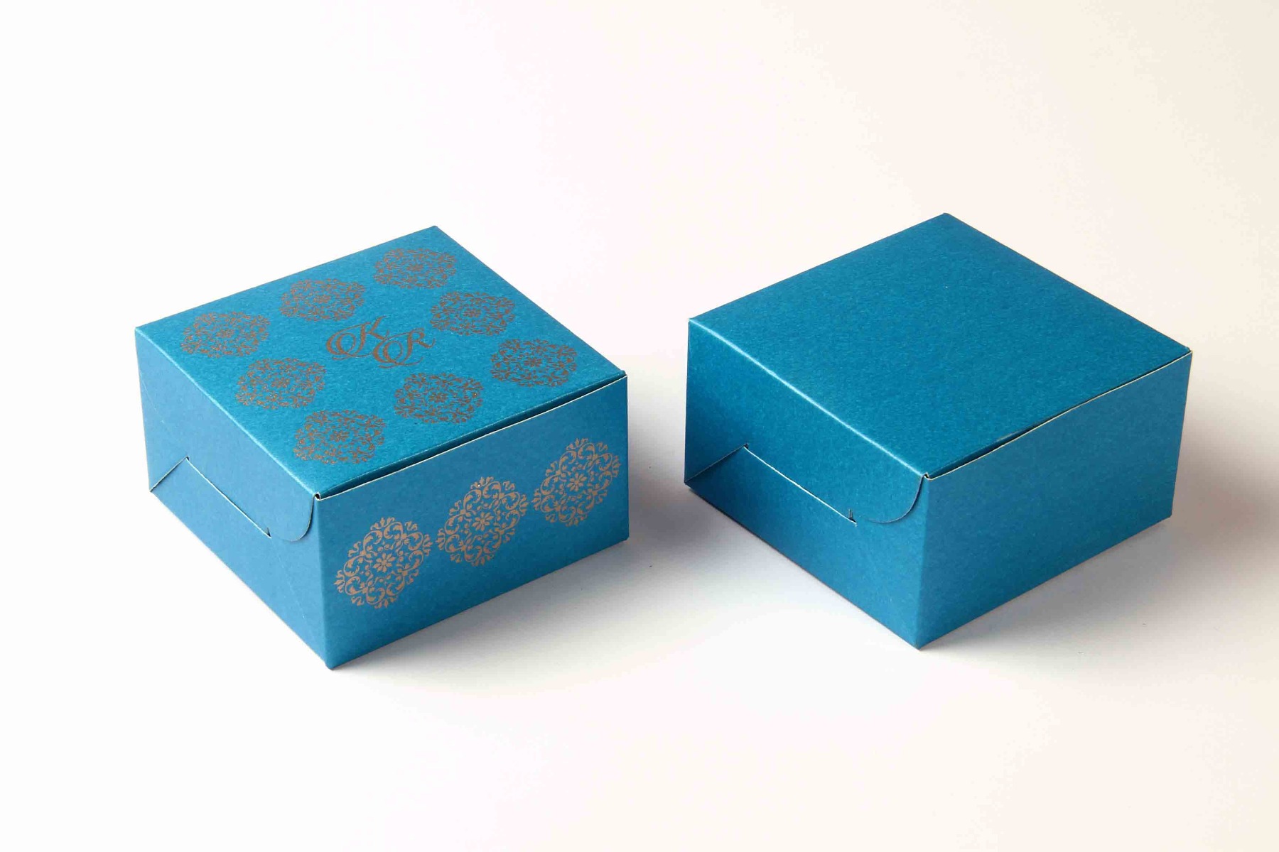 Small Size Cube Box No 6 - Firoze Blue-8572