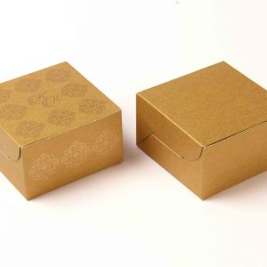 Small Size Cube Box No 6 - Golden-8595