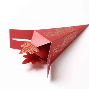 Cone Shaped Favor Box No 8 - Red-8618