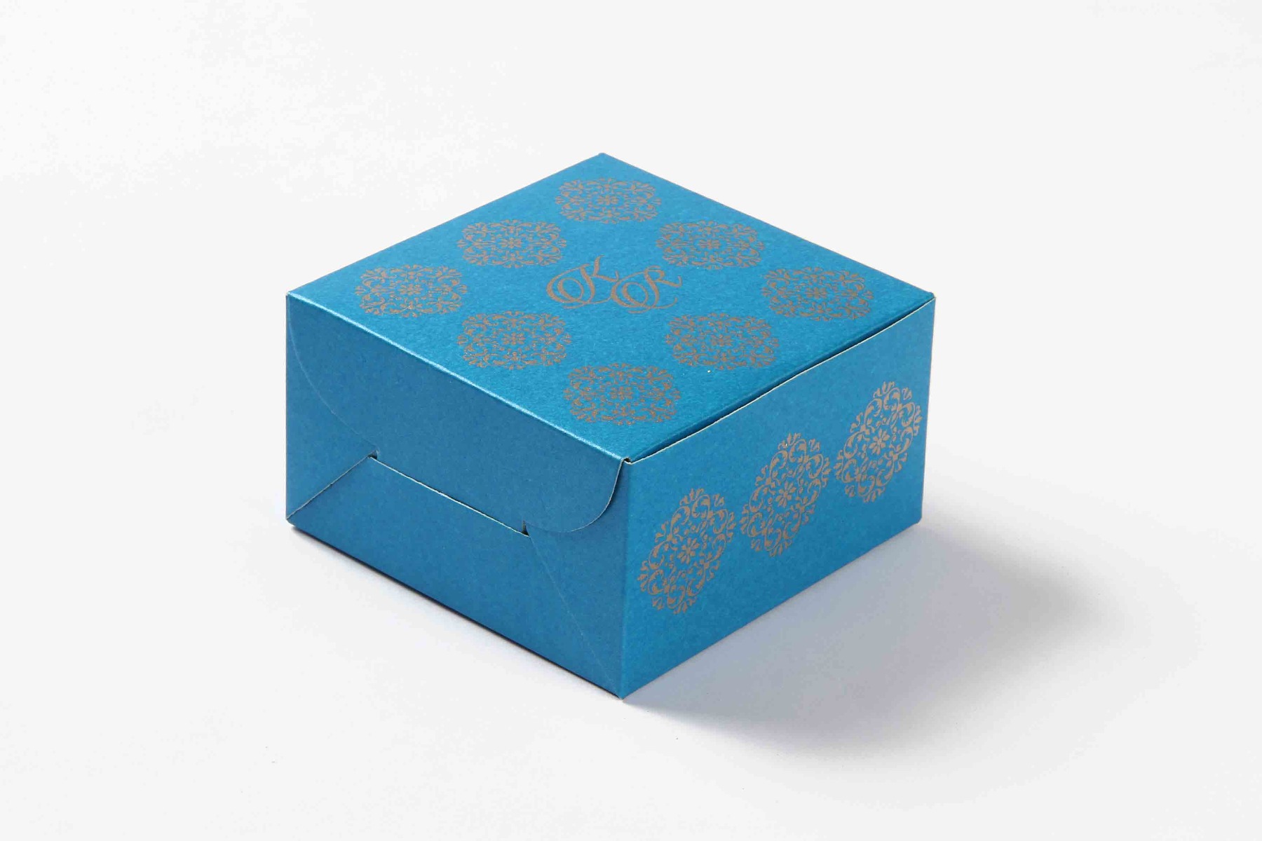 Small Size Cube Box No 6 - Firoze Blue-8568