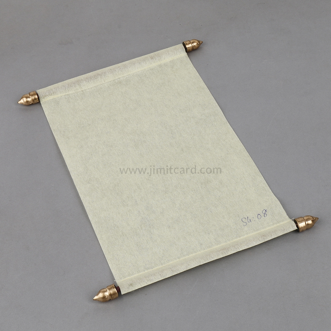 Asian Scroll Wedding Invitation Card in Cream Wooly Paper-8999