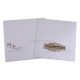 White and Golden Wedding Invitation card with Flower Embedded design -0