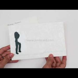 Self Printed Designed White Color Wedding Card -12360