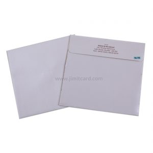 Silver Door Open Style Wedding Invitation Card With Embedded Design of Leaves in Circle-13021