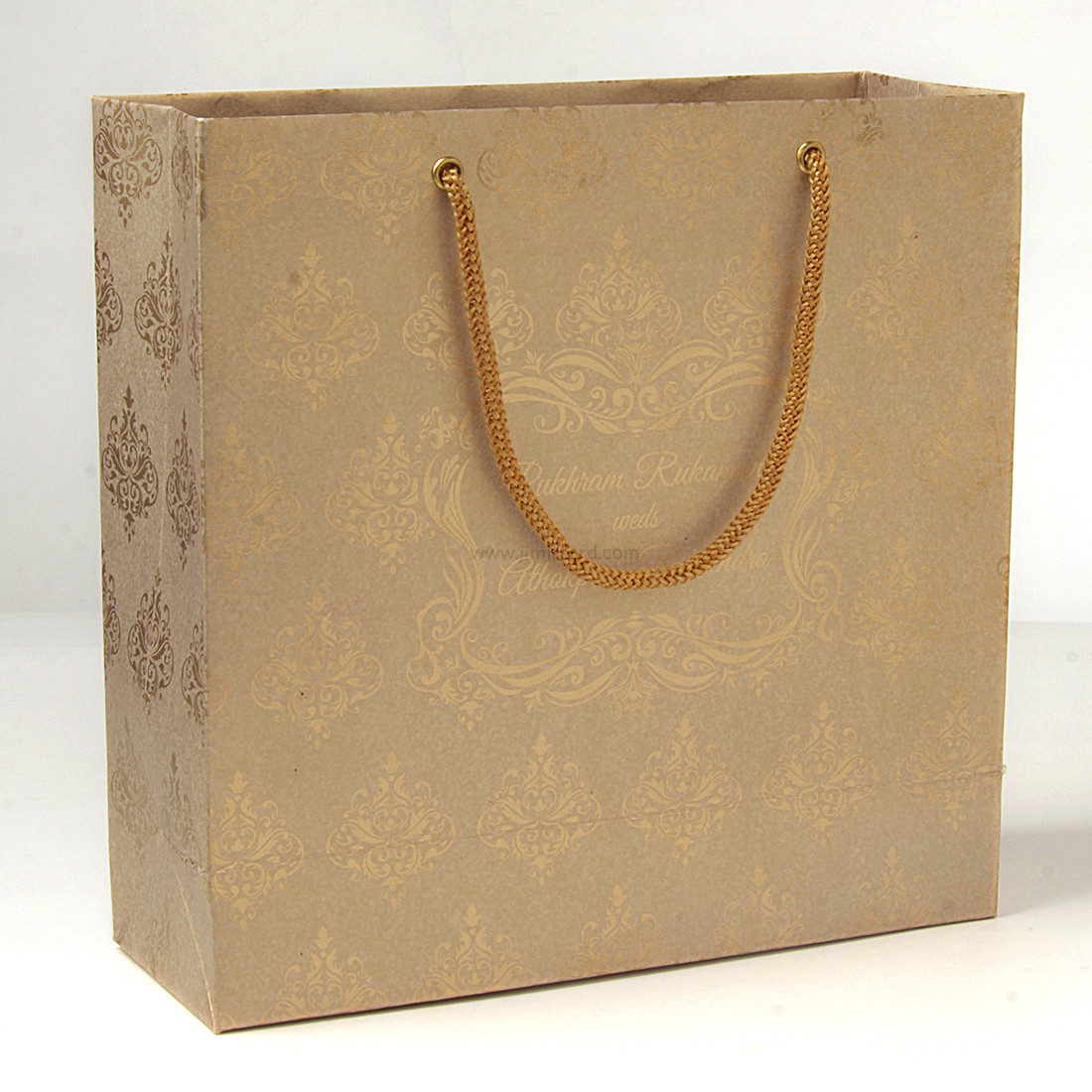 Gift Paper Bag in Dull Gold Color