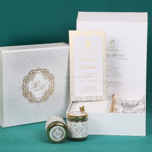 Ivory and Gold Colored Box Invitation Card